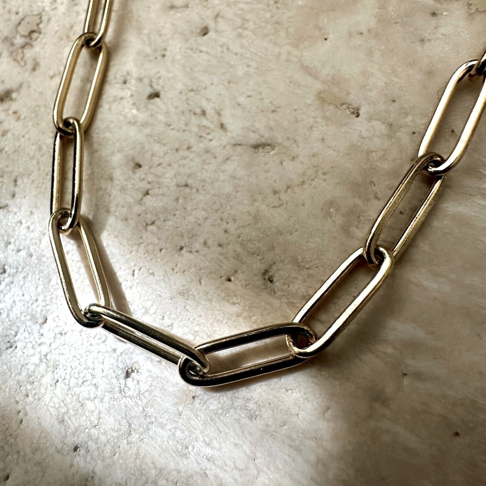 14k Gold Fill Paperclip Chain Adjustable 18”-20” length